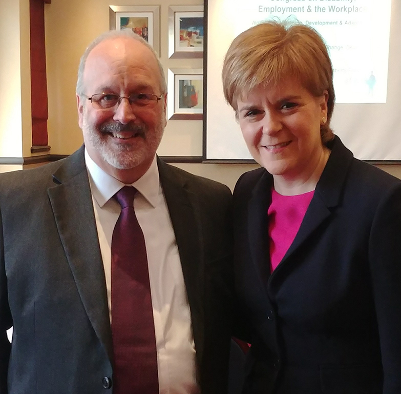 With First Minister  Nicola Sturgeon at the Scottish Government Congress on Disability and Employment, 2018